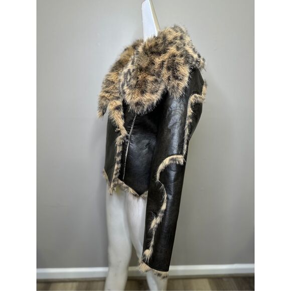 Jaded London Black and Brown Leather Jacket - Picture 6 of 14